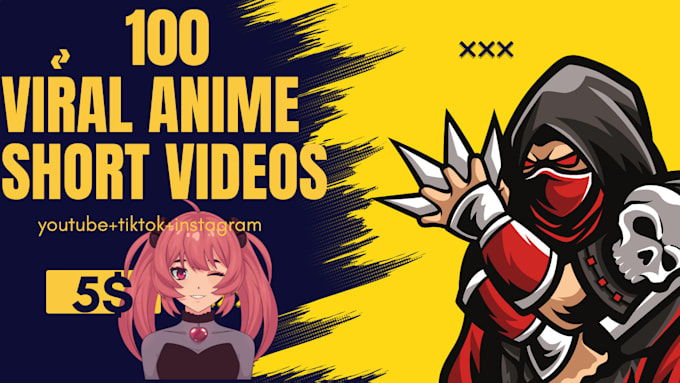 Bestseller - provide anime viral 100 videos pack for instagram,tiktok,youtube