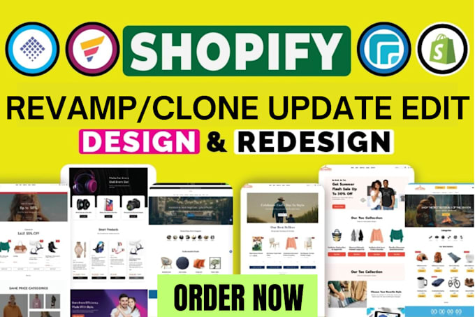 Gig Preview - Expert shopify store, edit, duplicate, update, revamp, redesign shopify website