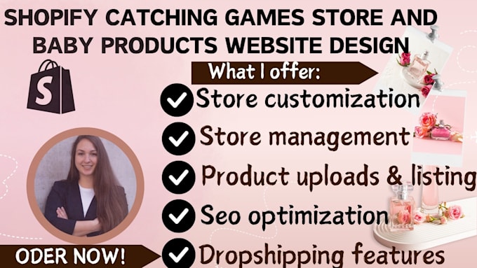 Gig Preview - Do shopify catching sticks games baby products shopify toys gun website design