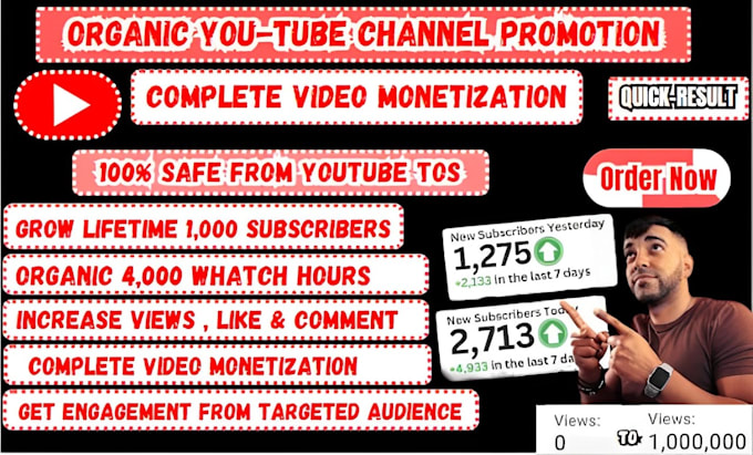 Gig Preview - Do youtube channel monetization viral video marketing channel playlist