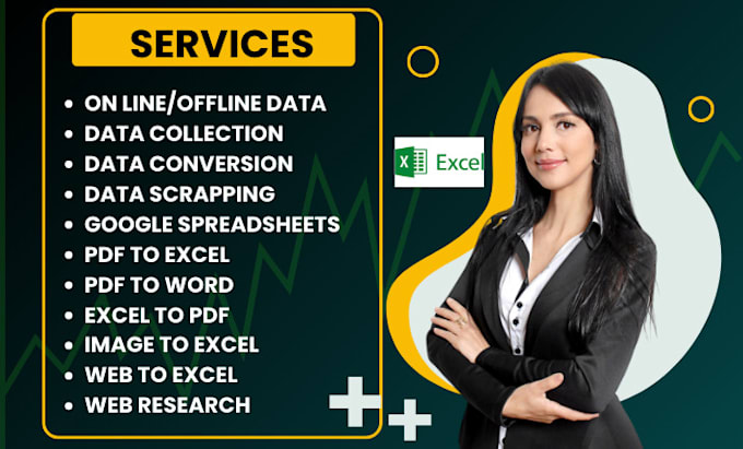 Gig Preview - Do excel data entry, copy paste, web research, data conversion wor