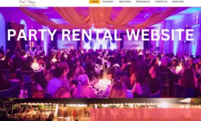 Gig Preview - Create party rental website, 360 photo booth, event rental with online booking