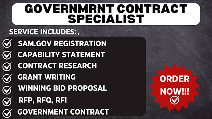 Gig Preview - Respond to rfp rfq contract research write bid proposal government contract