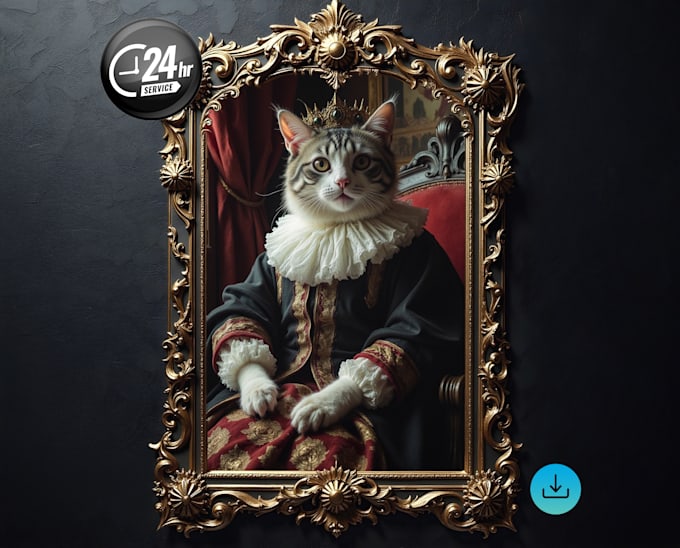 Gig Preview - Custom renaissance pet portrait