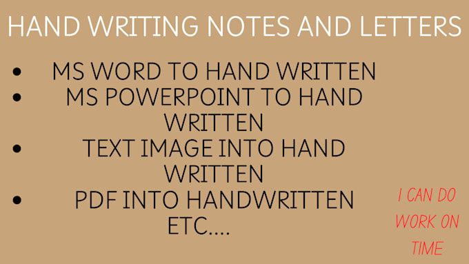 Gig Preview - Gracefully handwrite your documents, study notes, and letters etc