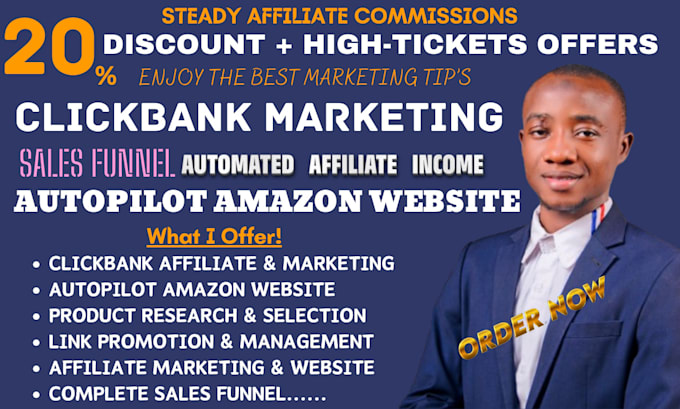 Bestseller - build autopilot clickbank affiliate marketing website sales funnel landing page