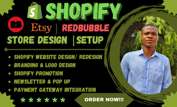 Gig Preview - Create shopify store design shopify  website design shopify dropshipping store