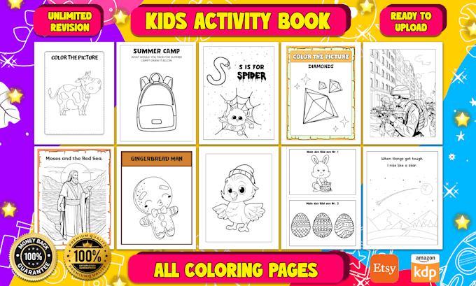 Gig Preview - Eye catching kids and adult coloring book