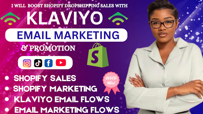 Gig Preview - Setup klaviyo email flows marketing, boost shopify promotion