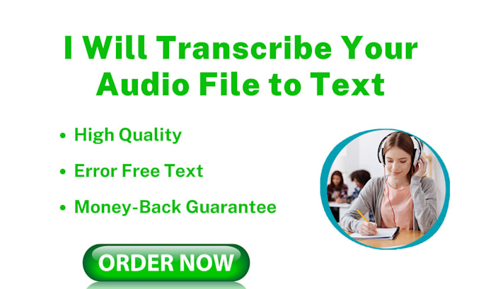 Gig Preview - Transcribe audio file to text in 12 hours