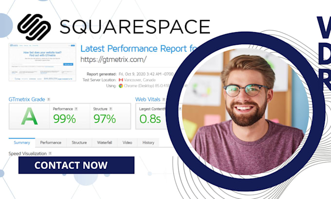 Gig Preview - Optimize squarespace website speed according to gtmetrix