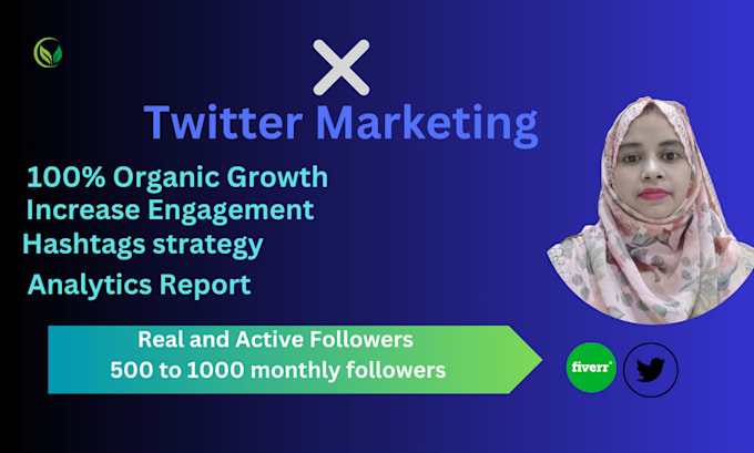 Gig Preview - Do twitter marketing organic promotion and growth