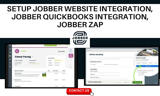 Gig Preview - Setup jobber website integration, jobber quickbooks integration, jobber zap