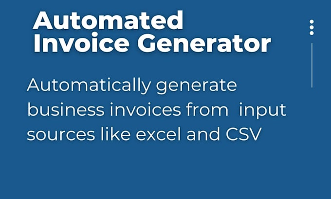 Gig Preview - Create a python invoice generator for your business