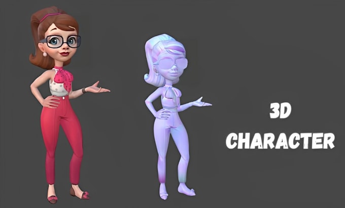 Gig Preview - Do 3d cartoon character for game character modelling 3d design 3d rendering