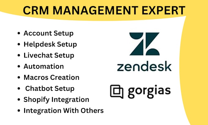 Gig Preview - Setup gorgias zendesk automation email integration help center ai agent chatbot