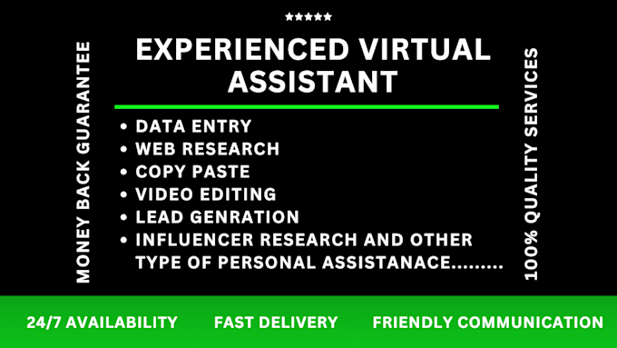 Gig Preview - Be your virtual assistant for data entry and web research