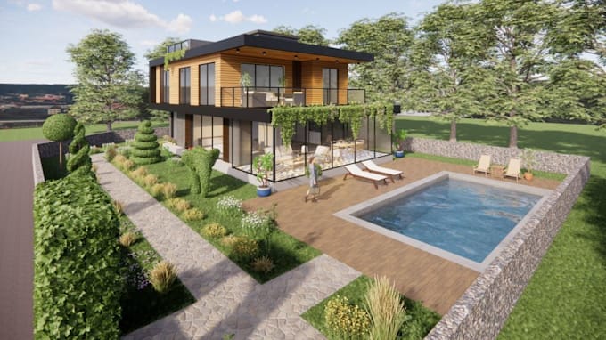 Gig Preview - Decorate 3d container house, farm house, landscape design, remodel house, cad