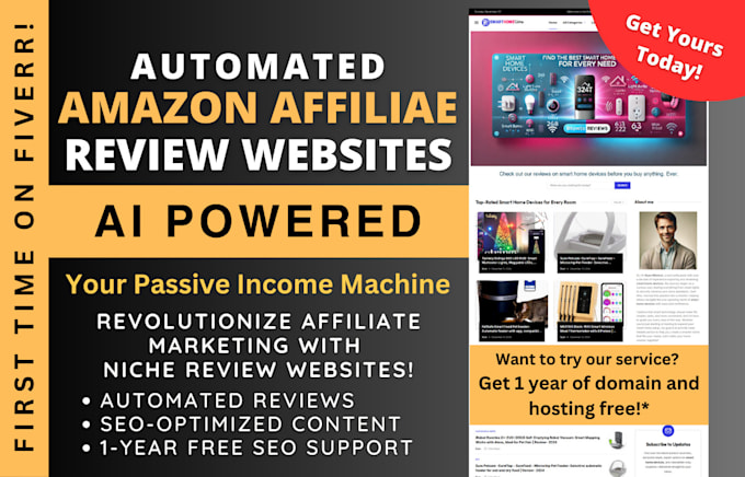 Gig Preview - Create a high converting amazon affiliate review website for your niche