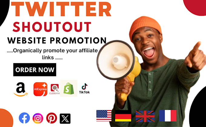 Gig Preview - Promote your website amazon twitter shoutout etsy tiktok affiliate shopfiy app