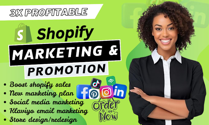 Gig Preview - Do shopify promotion, boost shopify sales, shopify store promotion sales boost