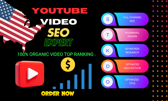 Gig Preview - Do USA organic youtube video SEO optimization  top ranking