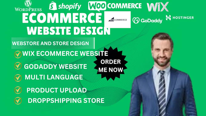 Gig Preview - Design ecommerce website, bigcommerce, webshop, wix ecommerce,ionos, hostinger