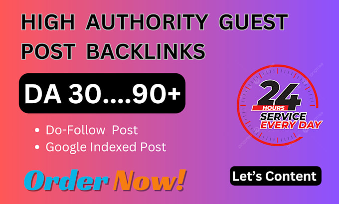 Gig Preview - Write and publish guest post on high da 50,high da backlinks