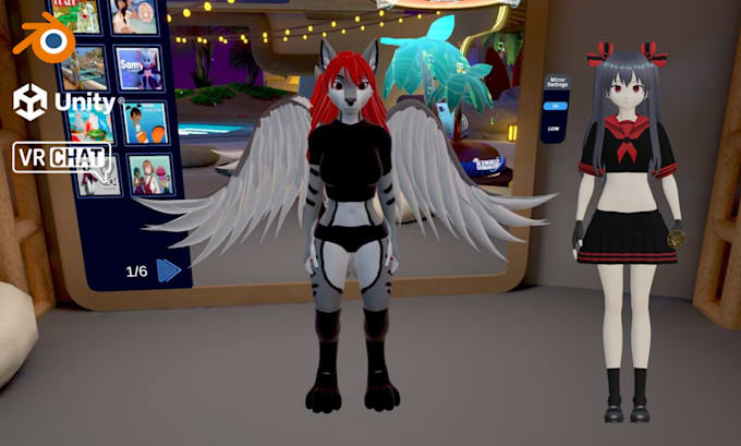 Gig Preview - Custom 3d vr chat avatar vrc avatar vr character furry avatar nsfw vtuber model