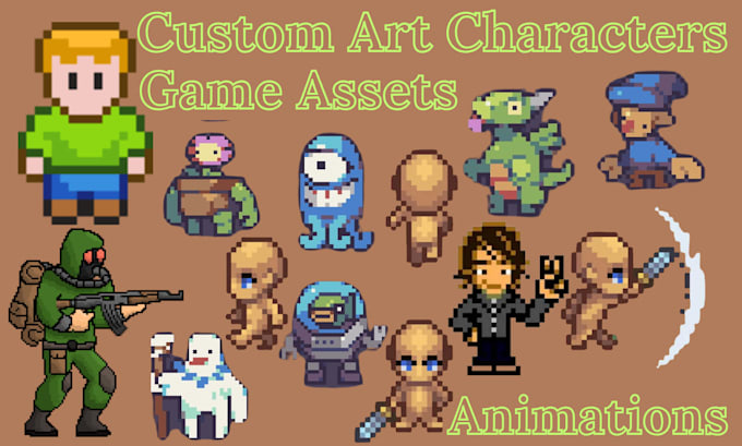 Gig Preview - Create custom pixel art characters, game assets and animations for you