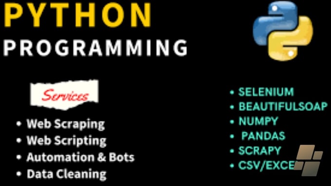 Gig Preview - Do python nodejs scripting bot coding scraping, automation task using selenium