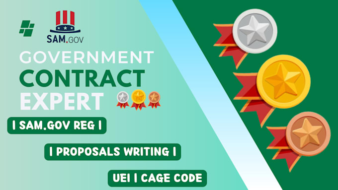 Gig Preview - Do samgov uei cagecode for government contract bid proposal rfp  business expert