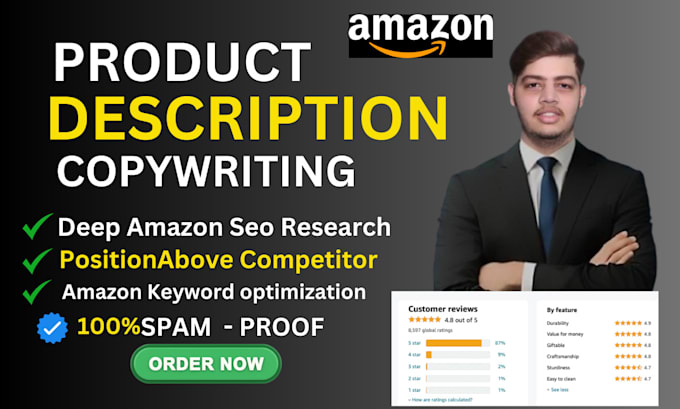 Gig Preview - Write amazon listing copywriting SEO product descriptions