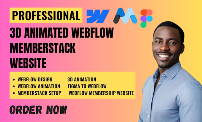 Bestseller - build webflow memberstack website 3d animated webflow website