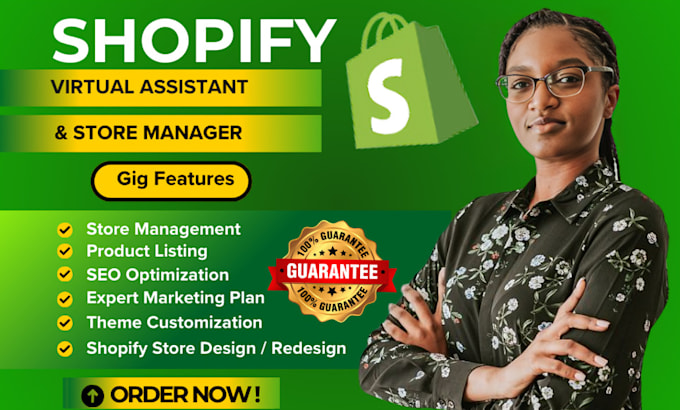 Gig Preview - Be your shopify virtual assistant and store manager for ecommerce website