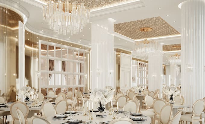 Gig Preview - 3d cgi interior design, wedding hall, event, wedding  3d rendering