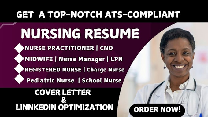 Gig Preview - Write nursing resume, registered nurse, lpn, charge nurse, nursing researcher