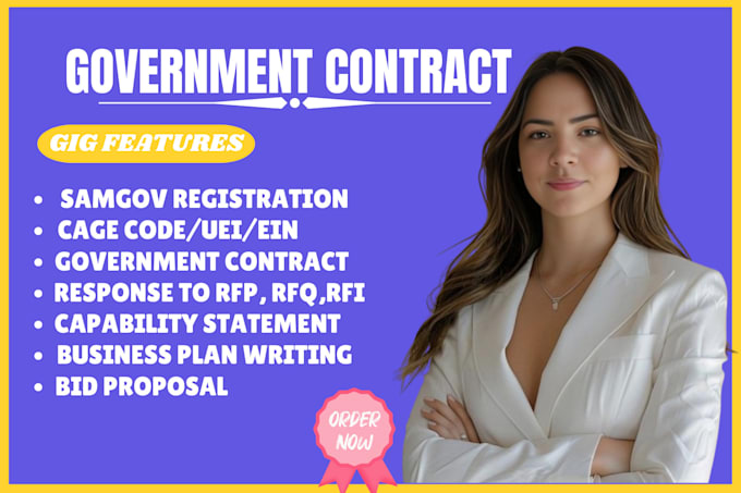 Gig Preview - Samgov get uei, cage code find rfp and bid proposal for government contract