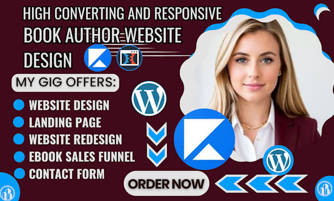 Bestseller - design author website, book website, ebook landing page in kajabi, wordpress