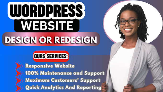 Gig Preview - Revamp, create wordpress website design, redesign website