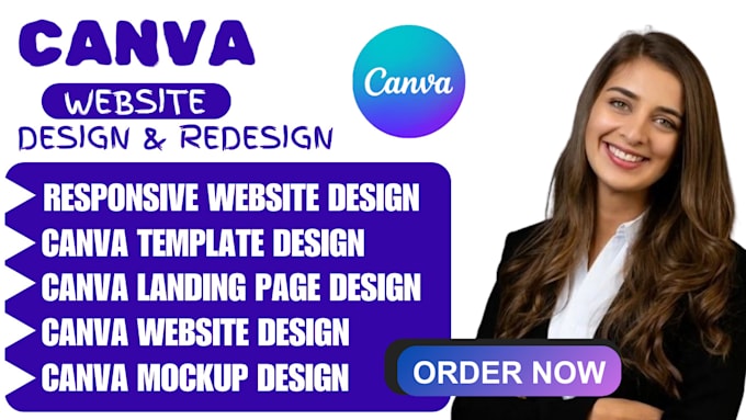 Gig Preview - Create canva website landing page business portfolio template website design