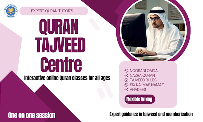 Gig Preview - Teach quran with tajweed rules online professionally