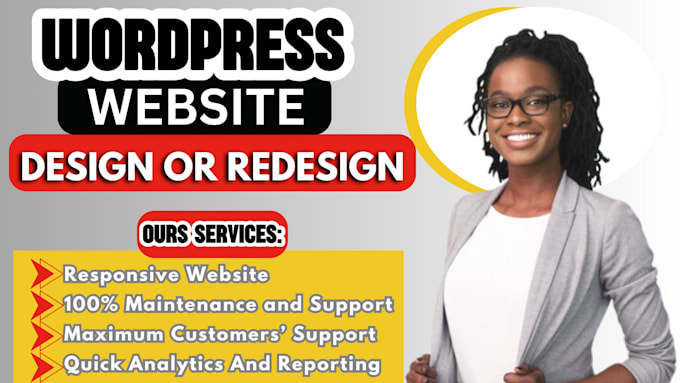 Gig Preview - Create wordpress website design and website development, redesign