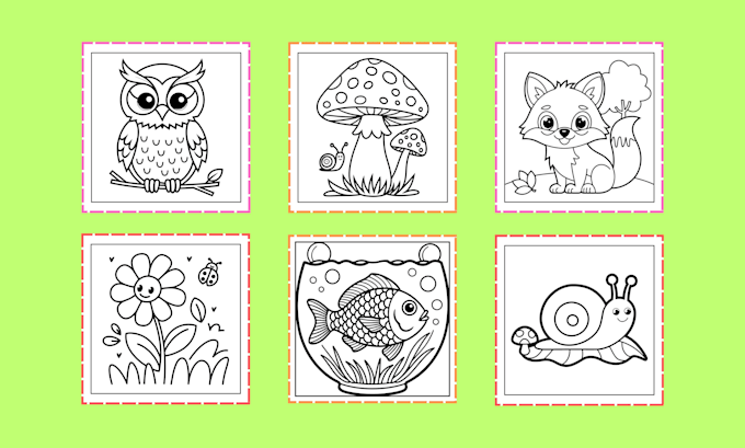 Gig Preview - Draw bold and easy coloring book pages for kids and adults