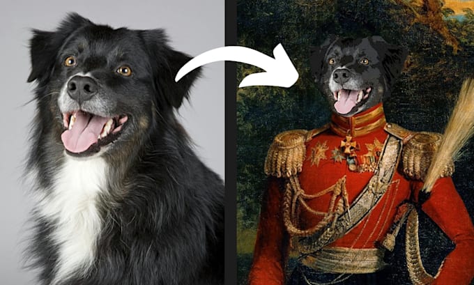 Gig Preview - Create royal pet portrait of your cat or dog