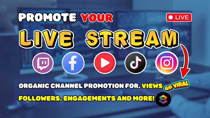 Gig Preview - Organically grow your live stream and boost your channel growth live viewers