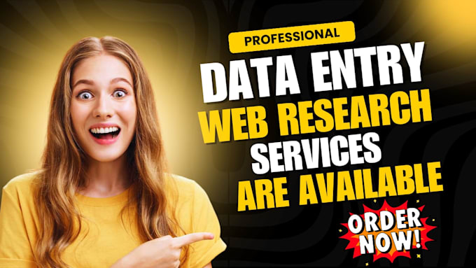 Gig Preview - Do  data entry and web research for you