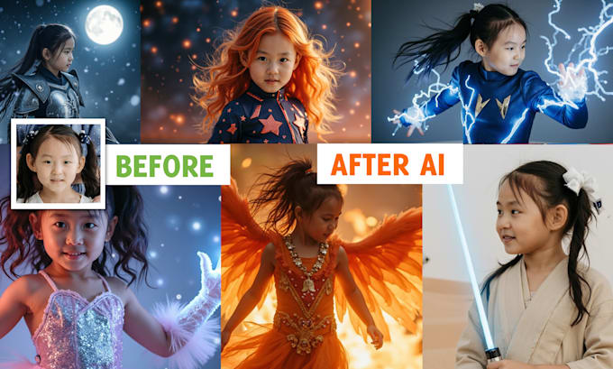 Gig Preview - Turn your girl photos into a hero custom 20 ai images