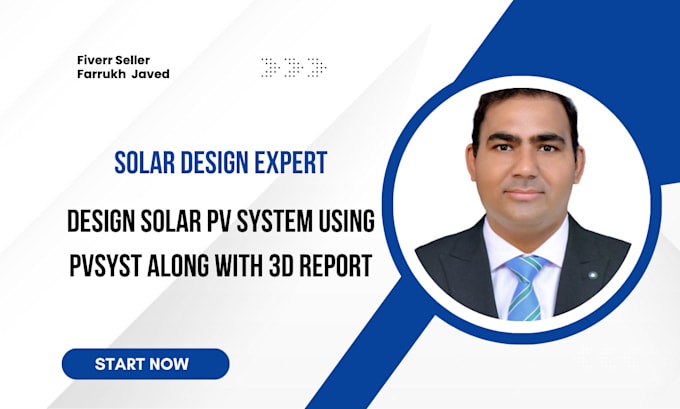 Gig Preview - Design solar pv system, panels, inverter, battery size, 3d model using pvsyst