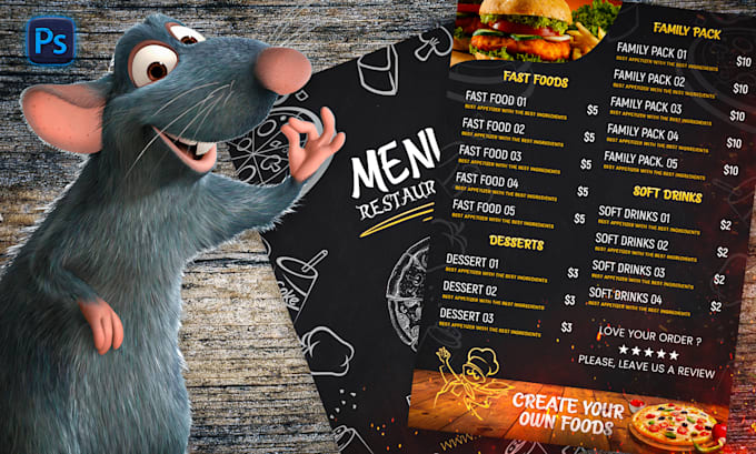 Gig Preview - Design any type amazing restaurant menu design, food menu